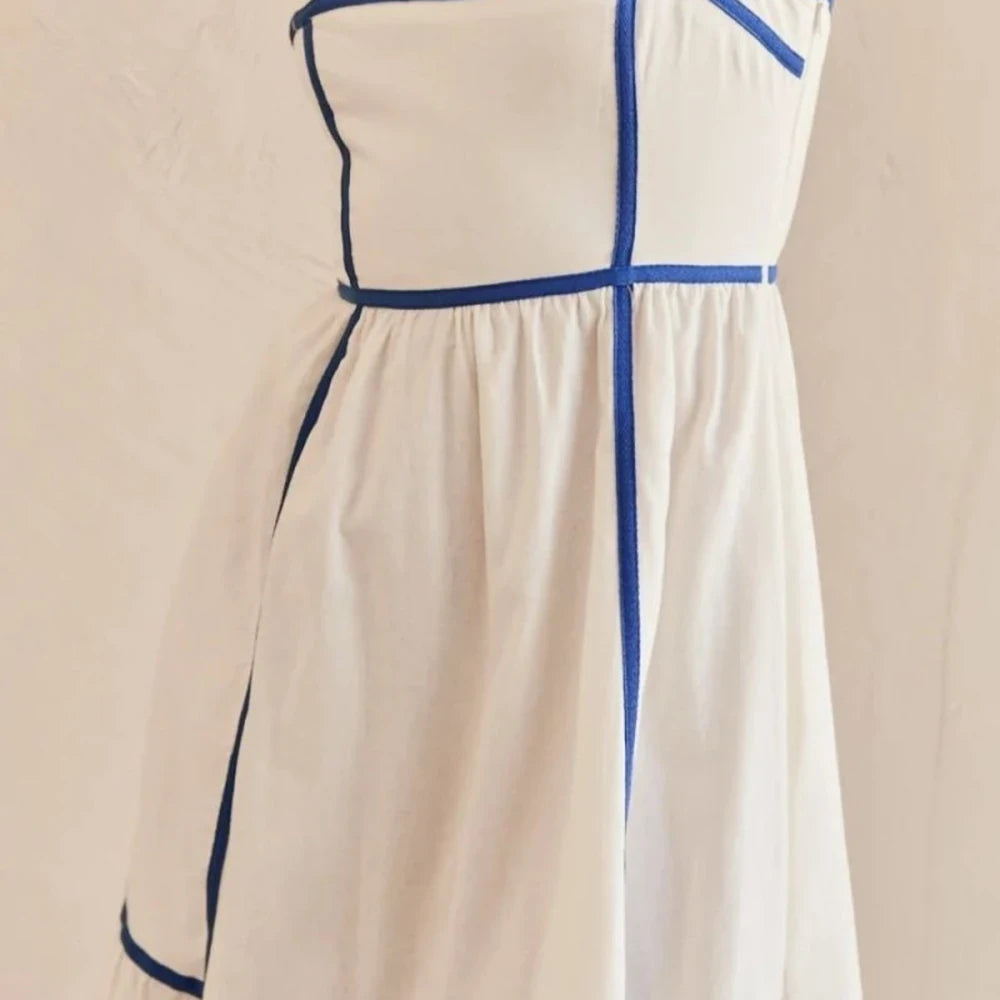 Square Neck Cami Midi Dress - White
