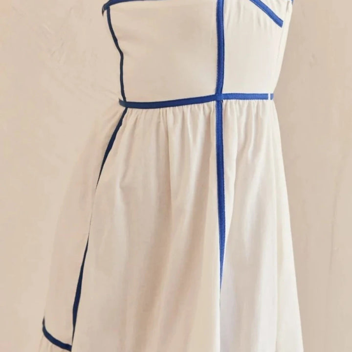 Square Neck Cami Midi Dress - White