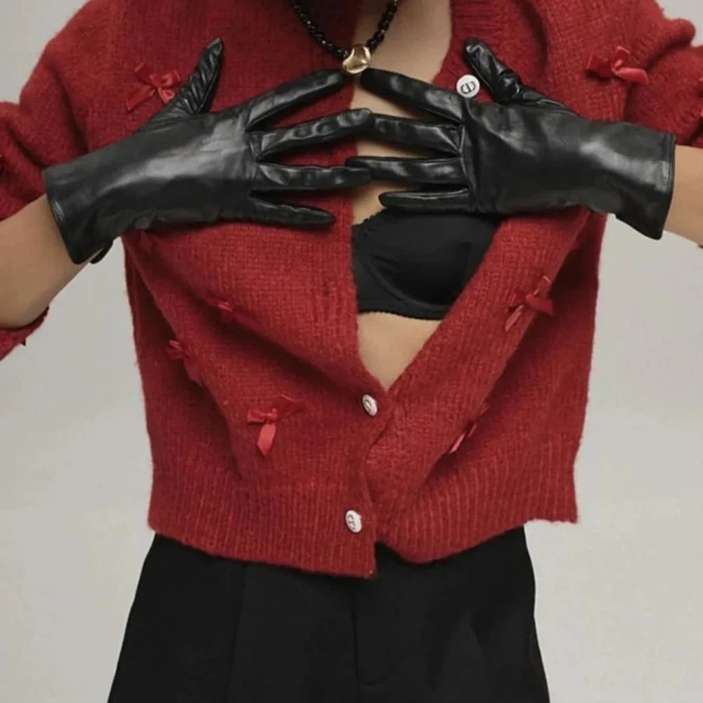 Bow Button Up Long Sleeve Cardigan