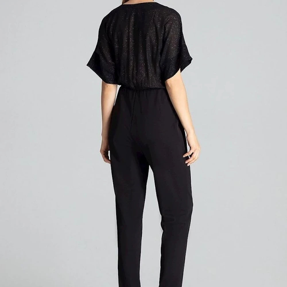 Elegant Navy Jumpsuit with Tapered Legs