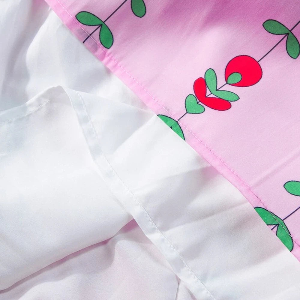 Smocked Printed High Waist Skirt