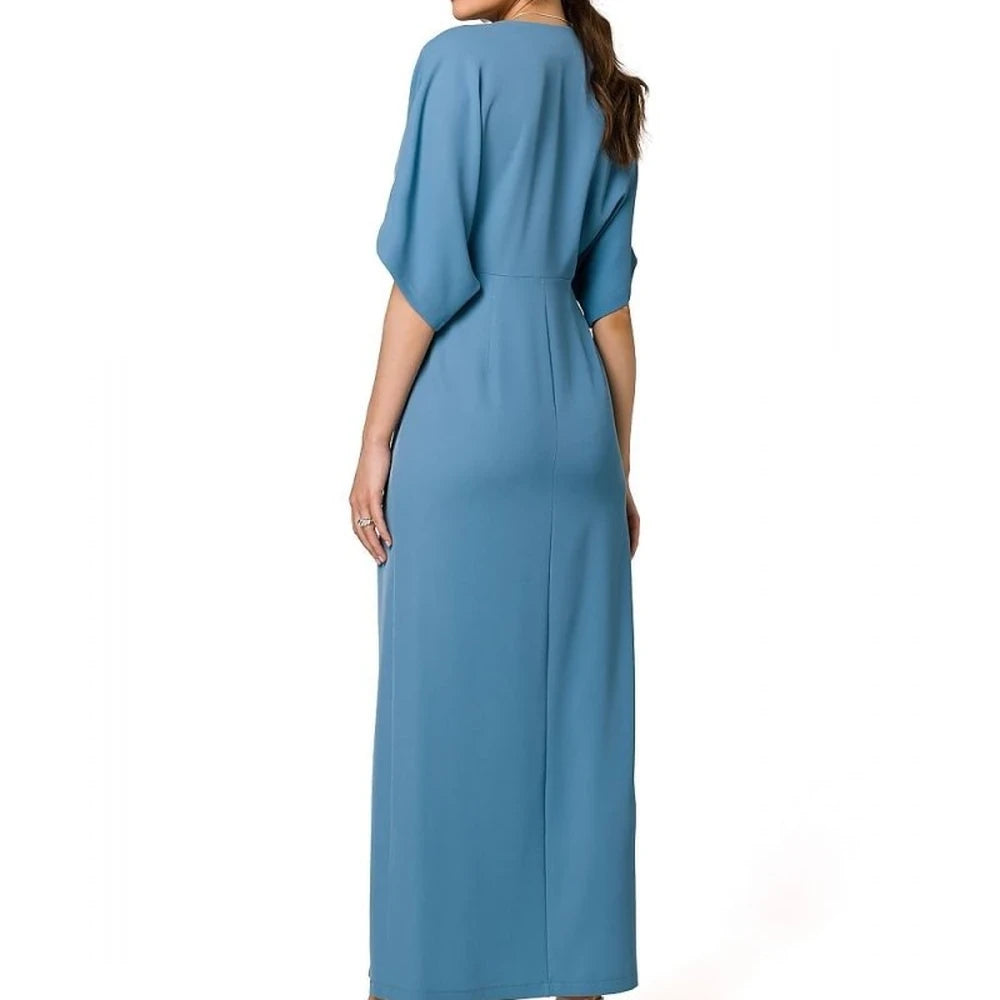 Long Evening Dress with High Leg Slit