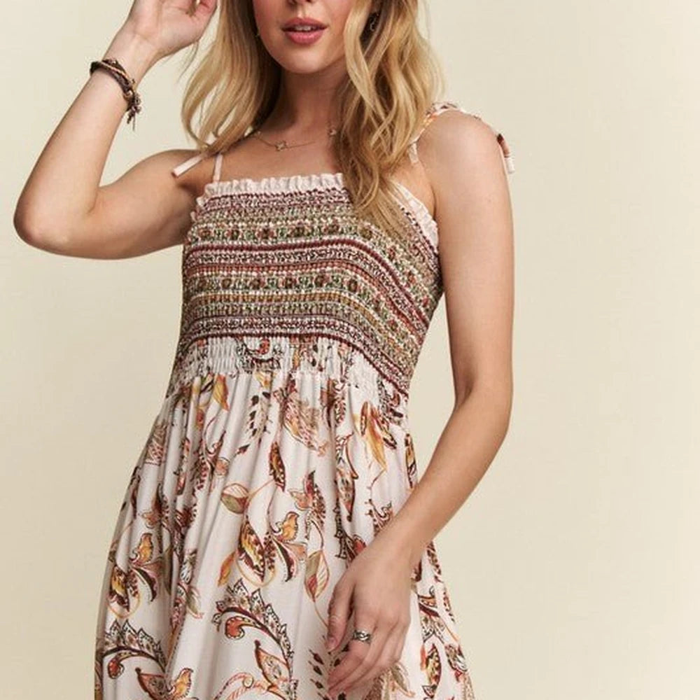 Smocked Cami Dress with Tie Straps