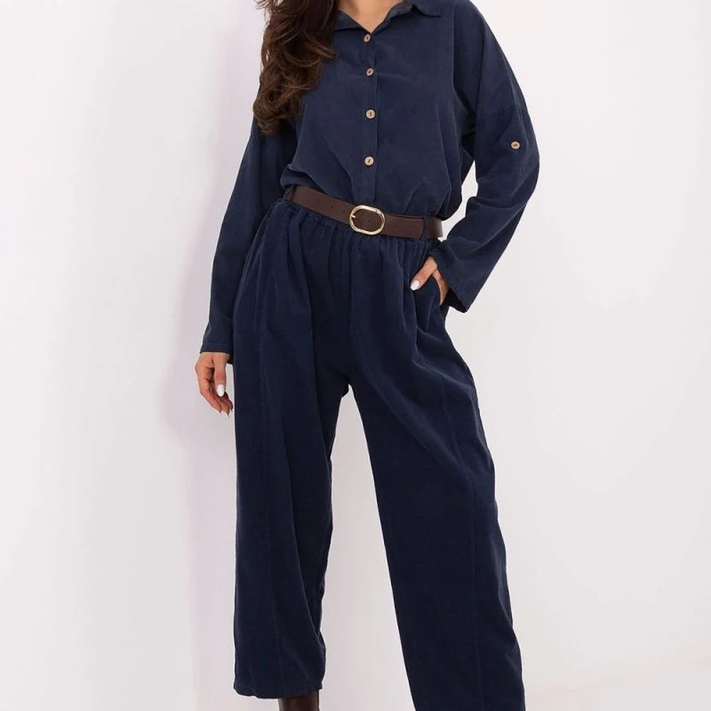 Green Wide Leg High Waist Trousers
