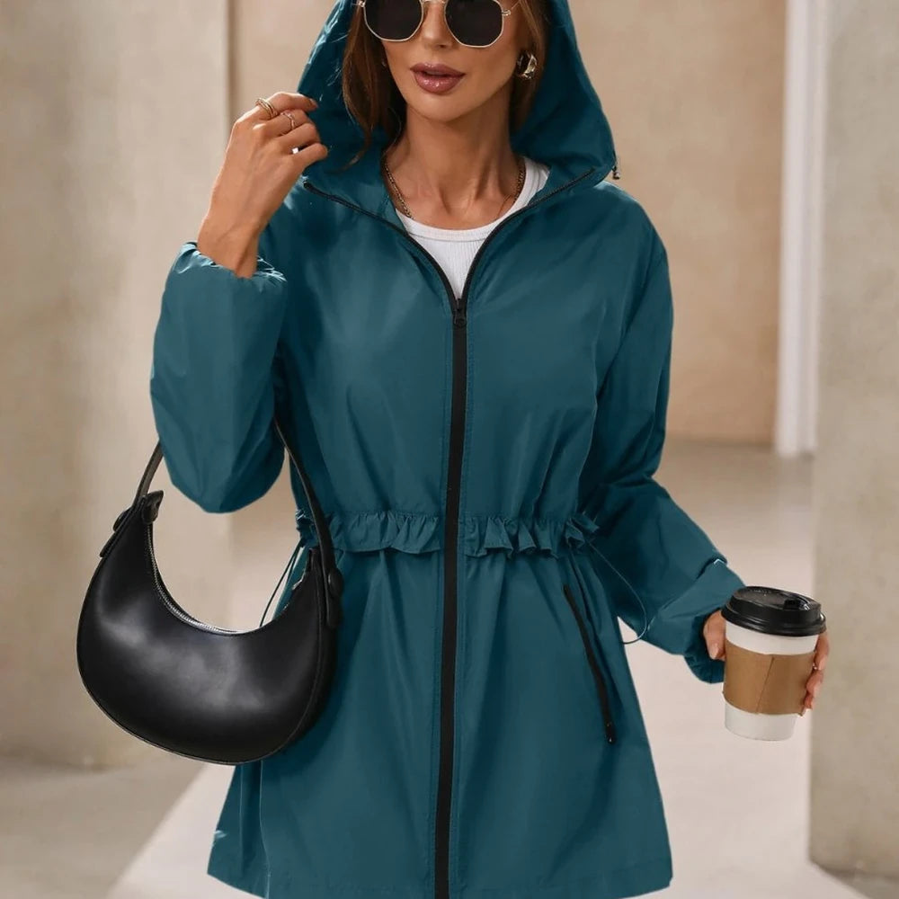 Waterproof Hooded Long Sleeve Windbreaker Jacket