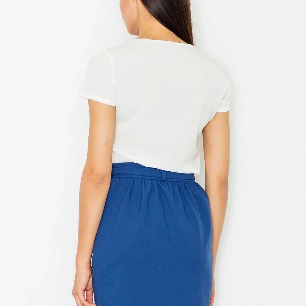 Pencil Skirt with Waist Tie - Green