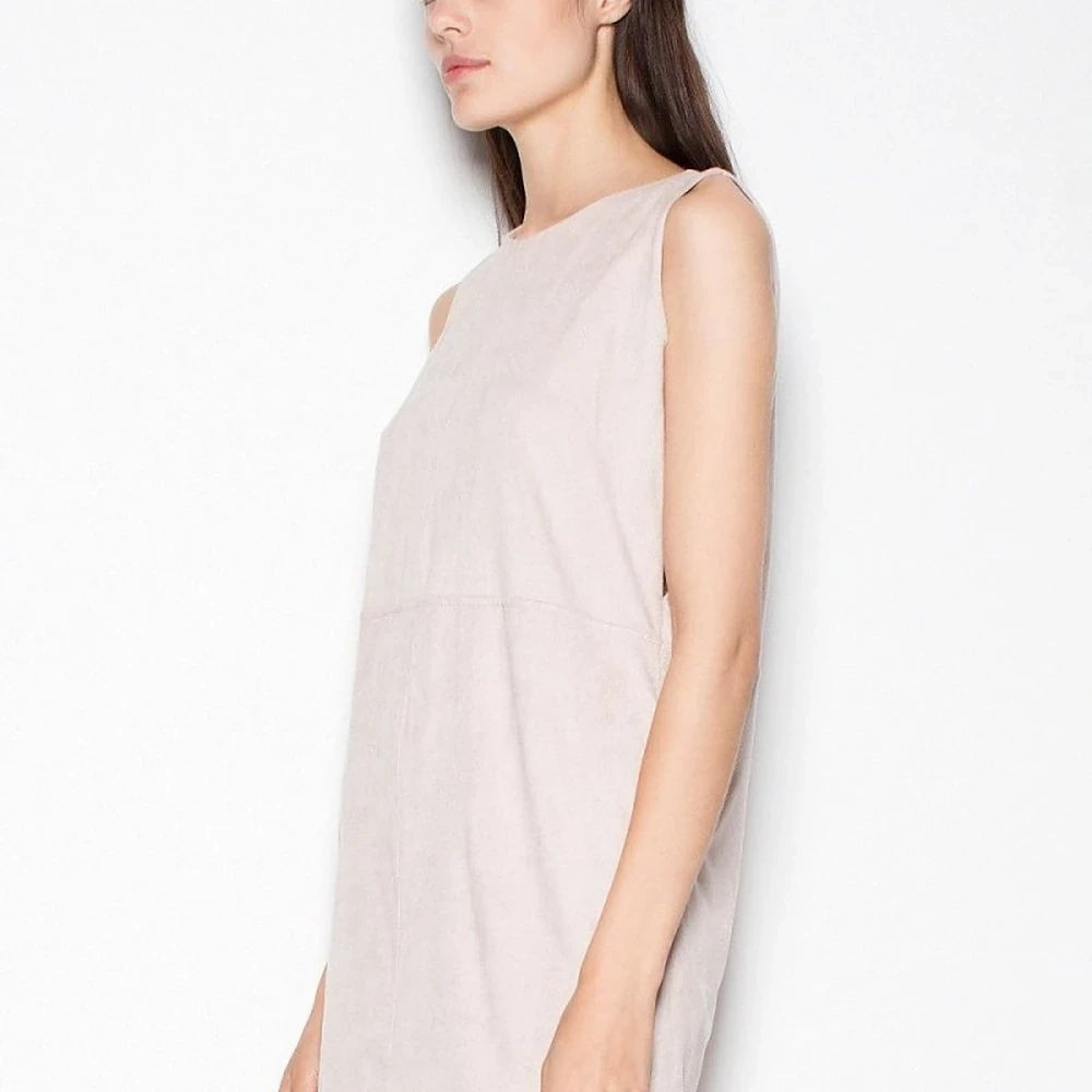 Suede-Like Day Dress with Back Zipper