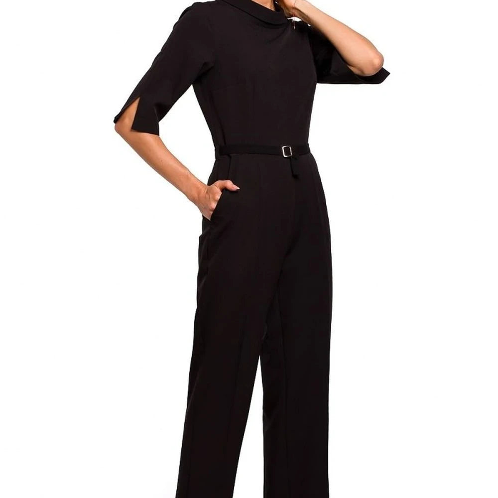 Women's Collar Neck Straight Leg Jumpsuit