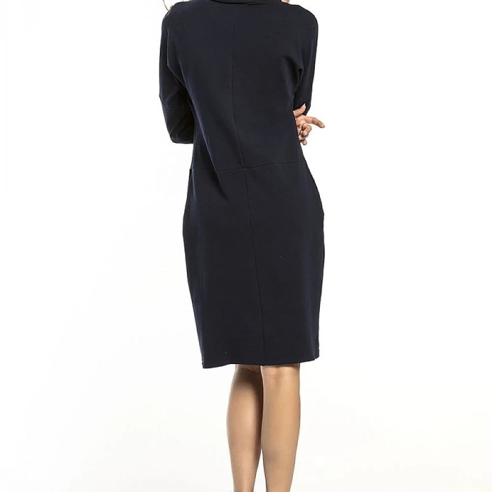 Loose Knit Turtleneck Long Sleeve Dress