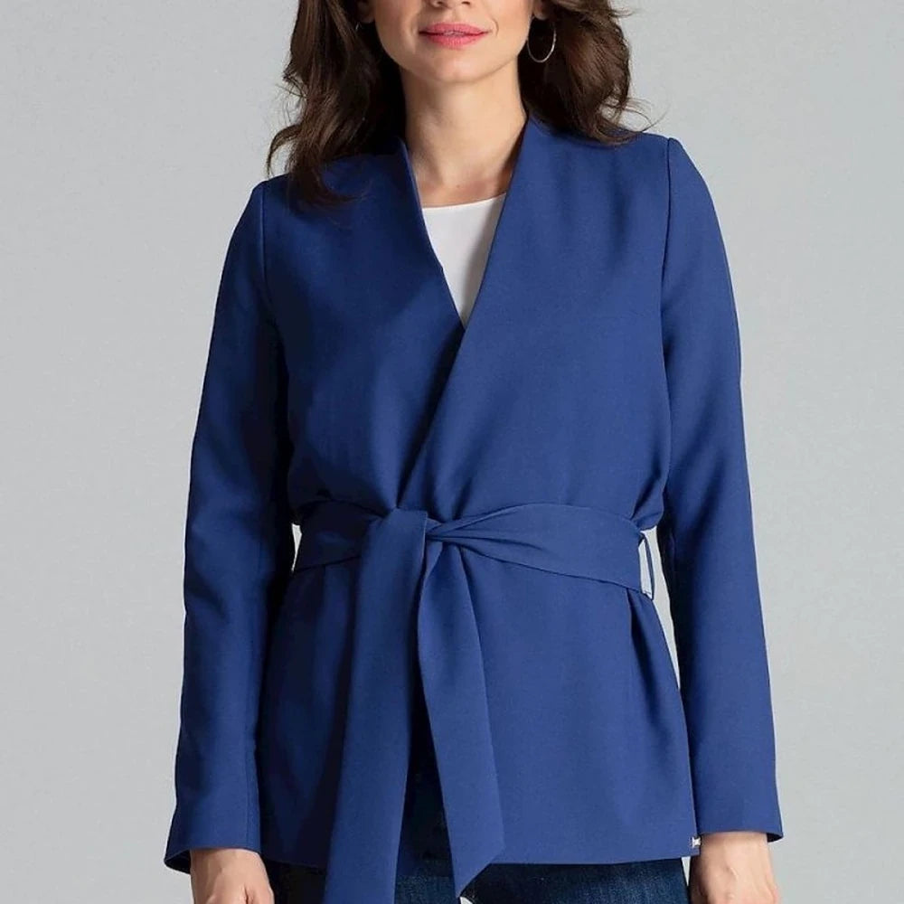 Floral Print Unlined Jacket with Sash
