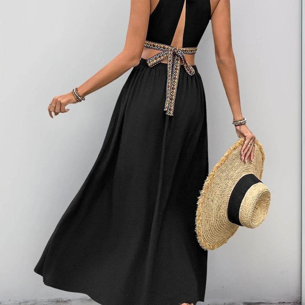 Women's Grecian Neck Cutout Dress