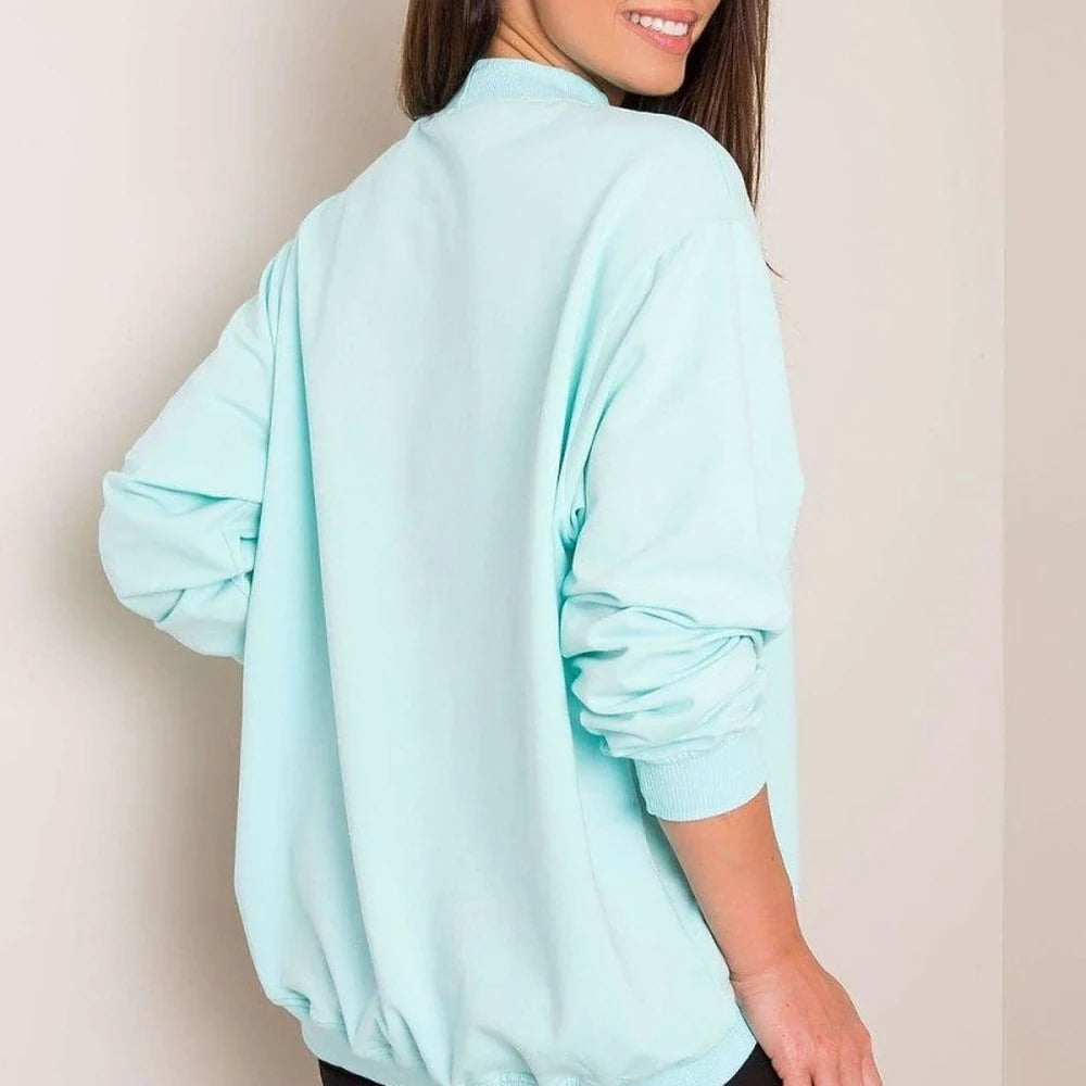Women's Long Sleeve Stand Collar Sweatshirt