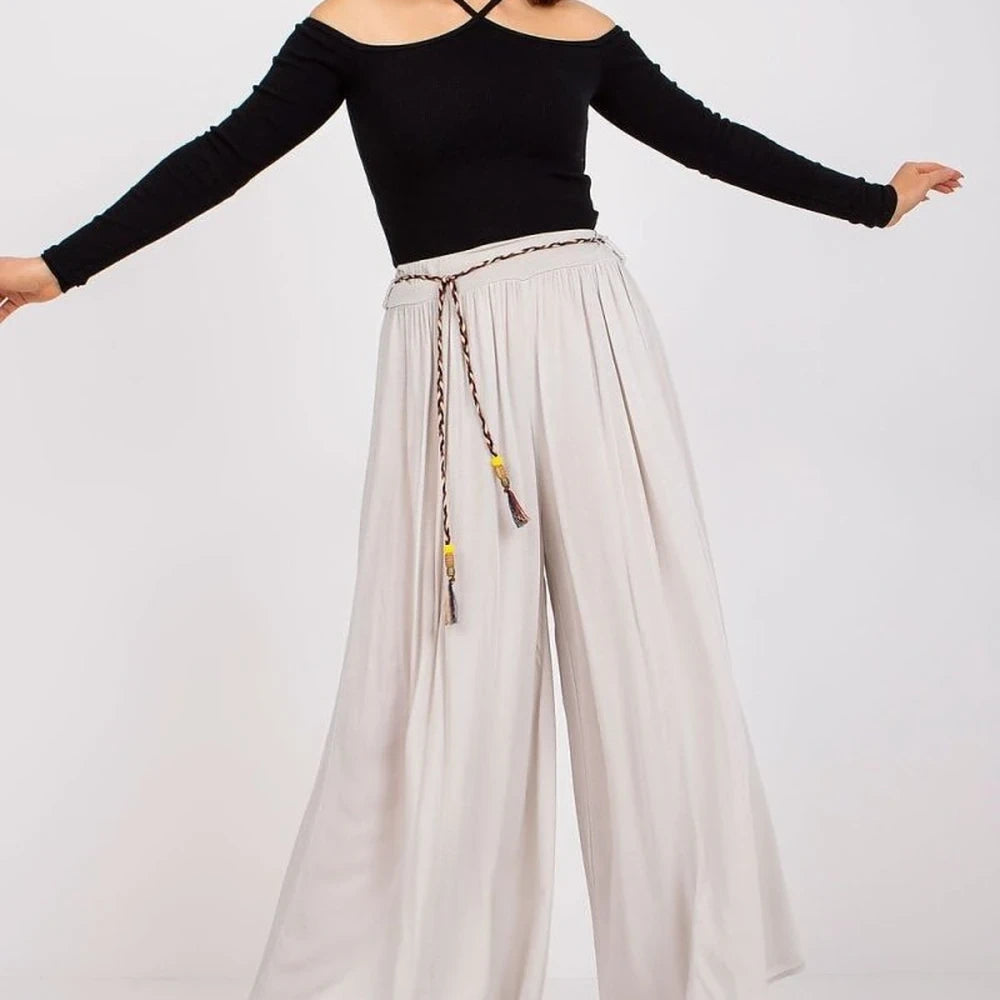 High-Waisted Wide-Leg Trousers