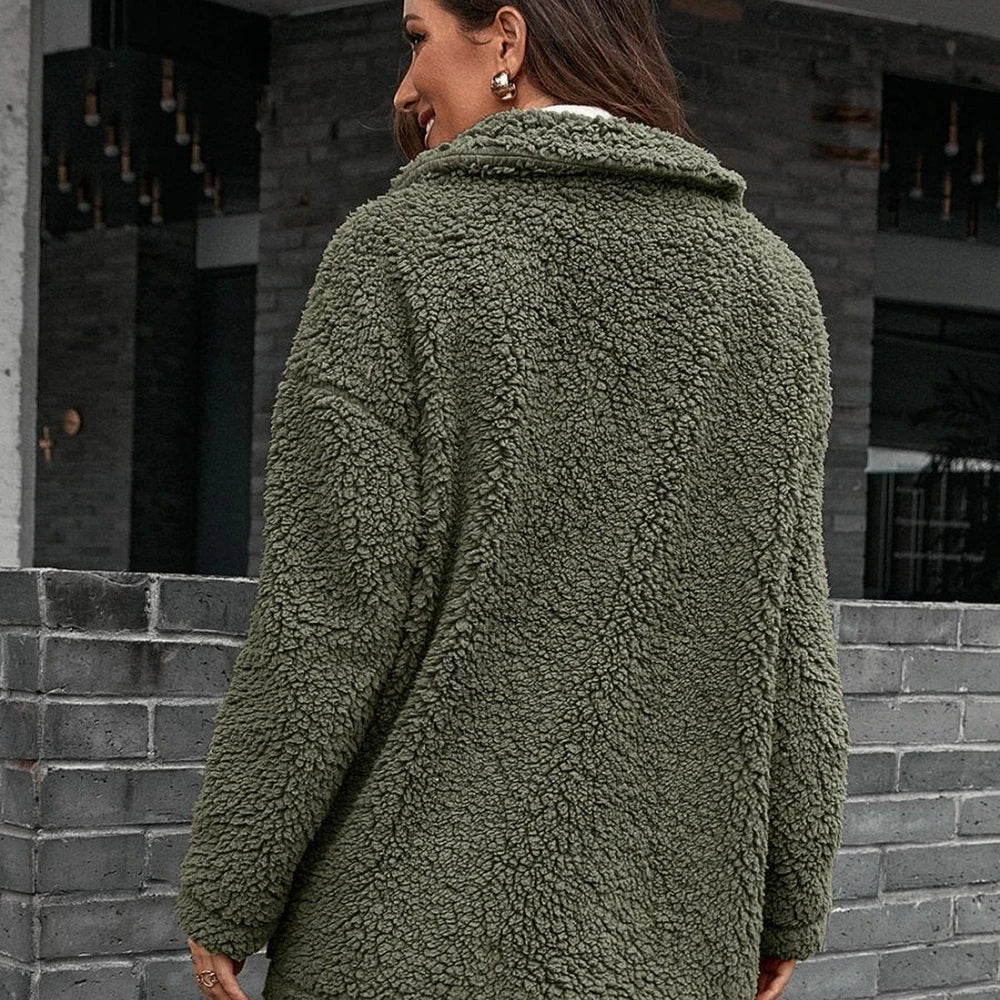 Collared Zip-Up Teddy Jacket