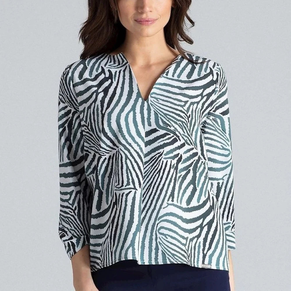 Women's Long Sleeve Pleated Blouse