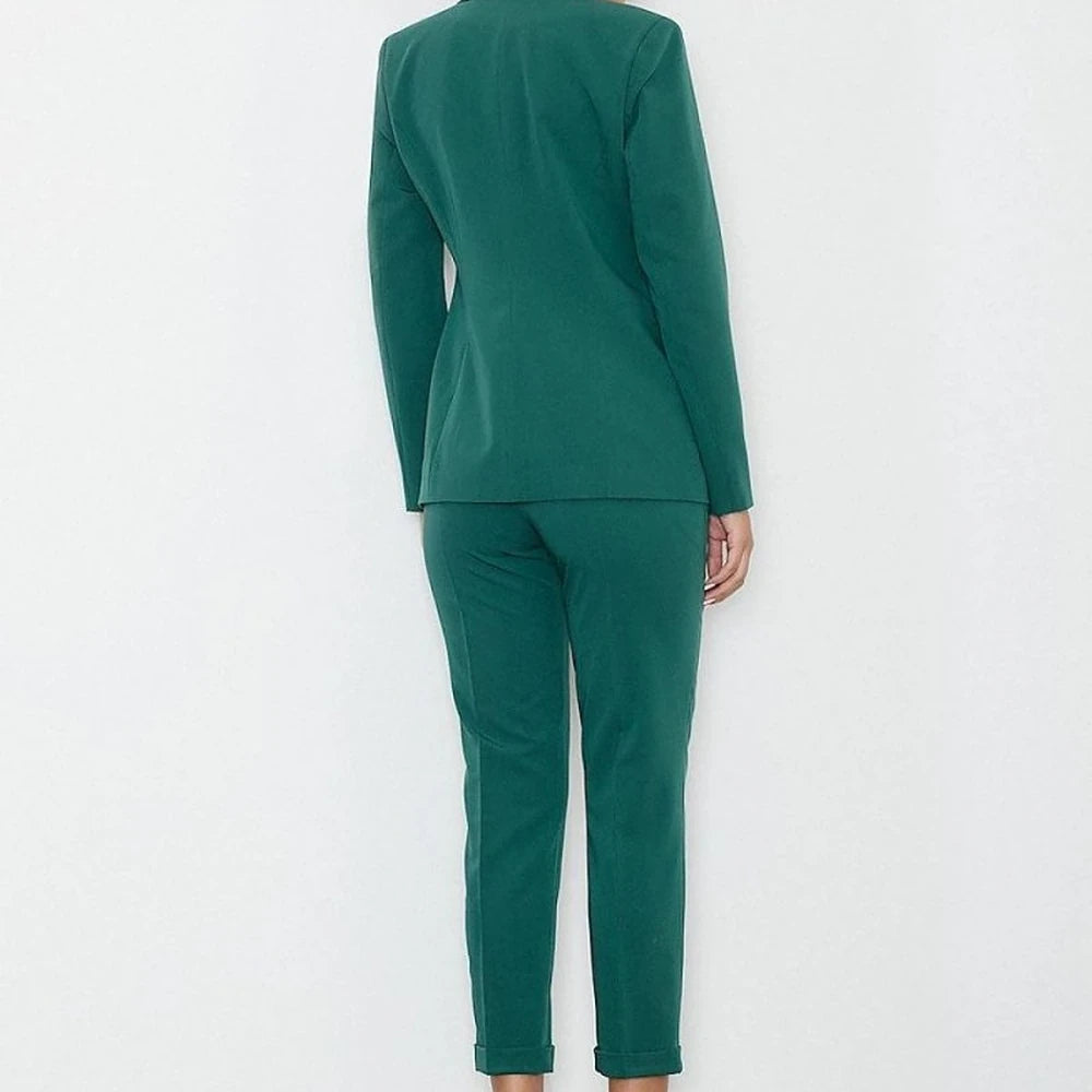 Cropped Trousers with Wide Waistband