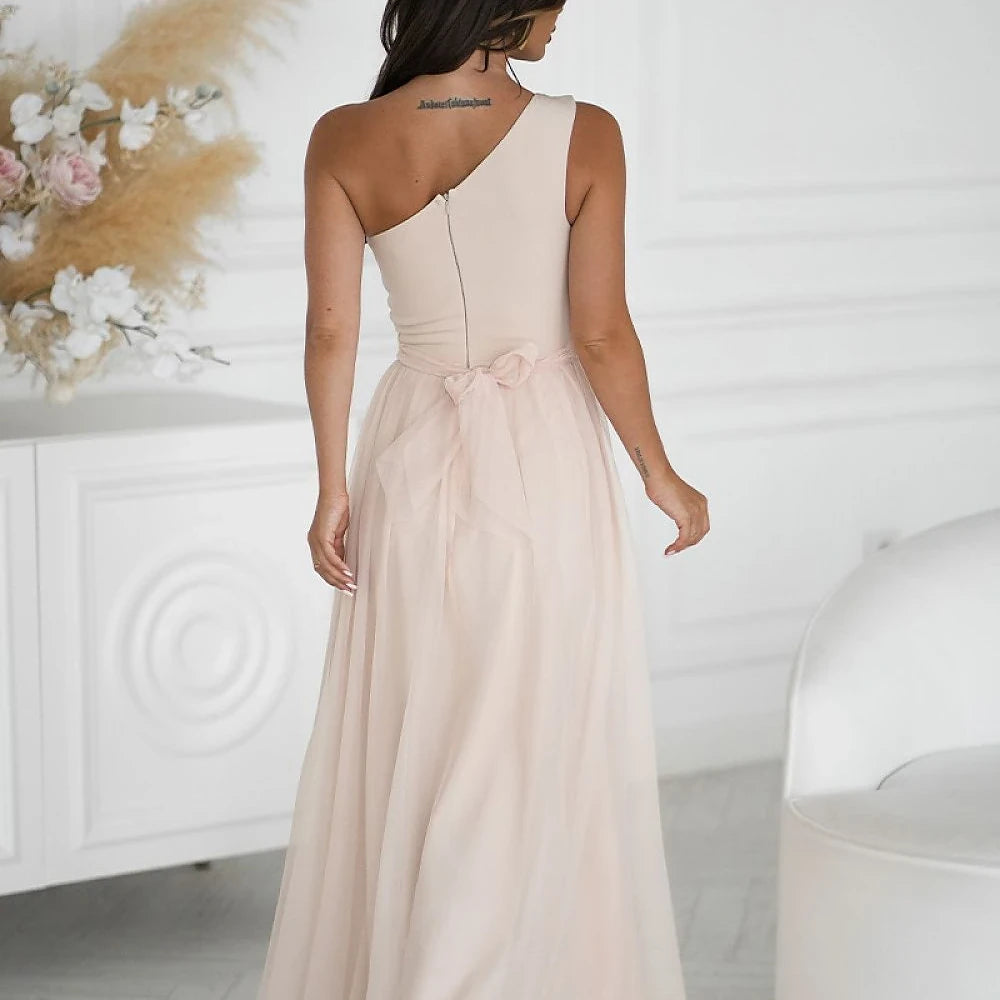 Long Tulle Dress with Slit