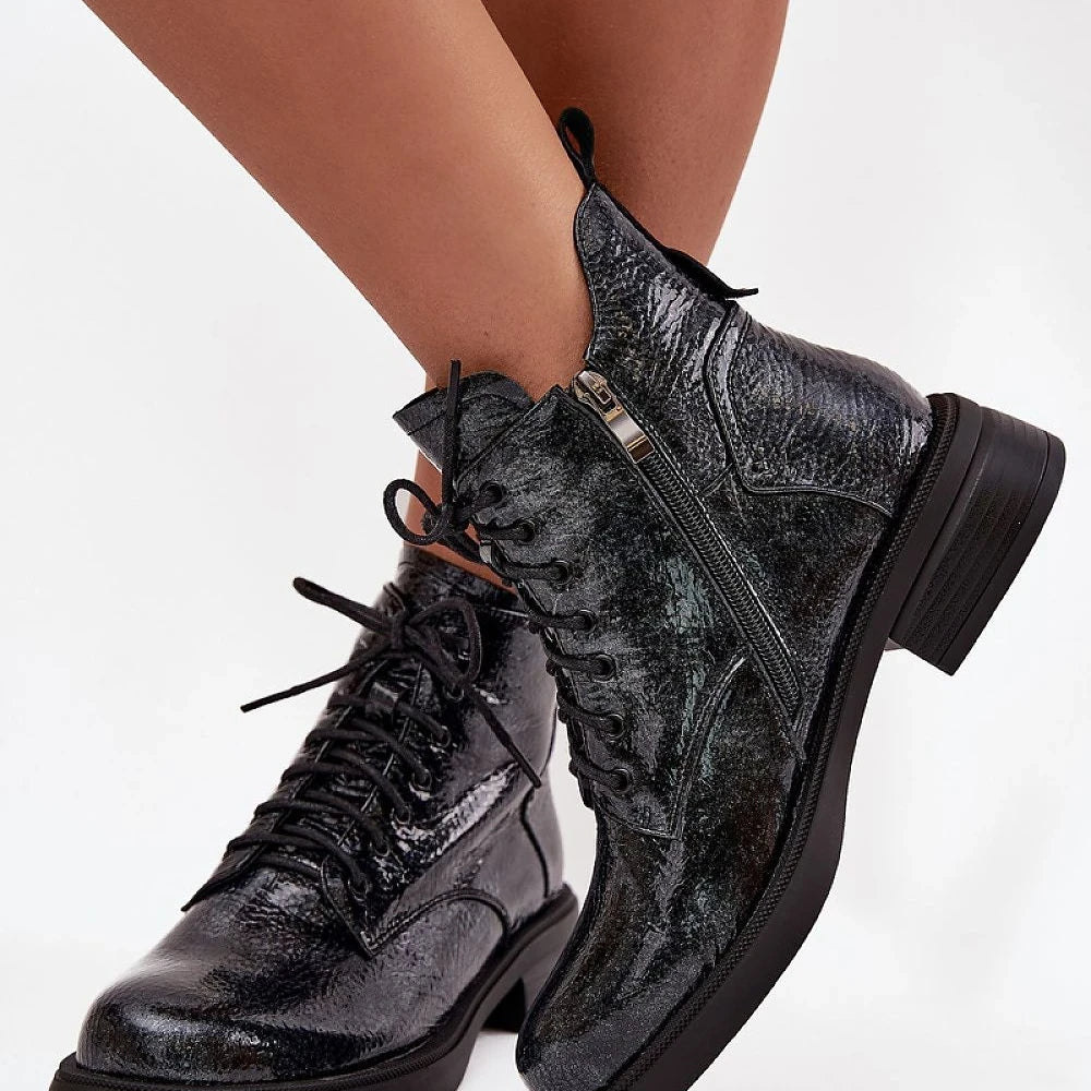 Women's Patent Leather Ankle Boots