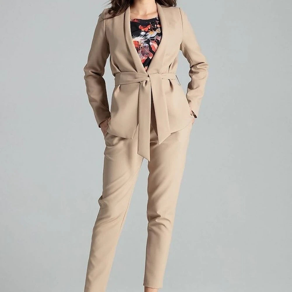 Floral Print Unlined Jacket with Sash