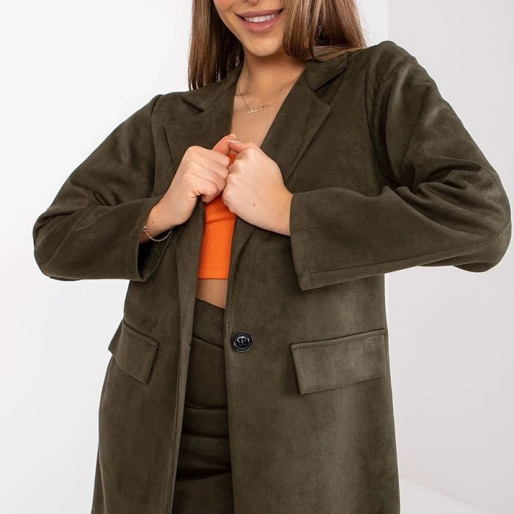 Imitation Suede Zipper Jacket
