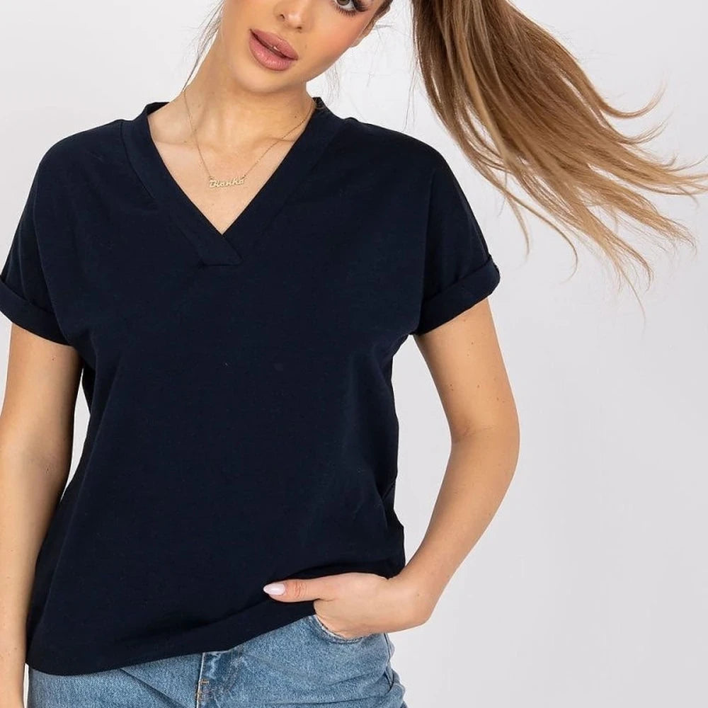 Cotton T-shirt Short Sleeve Simple Cut