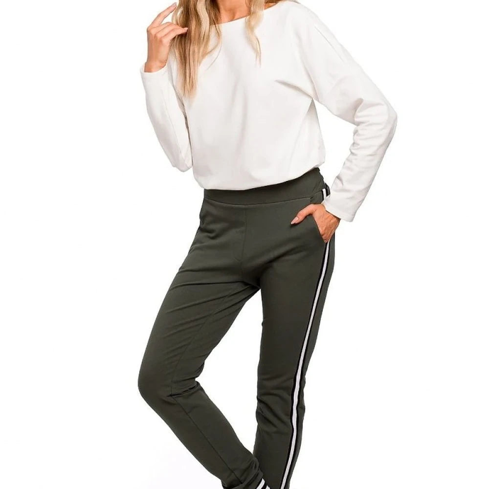 Women's Two-Tone Ribbed Jogger Pants