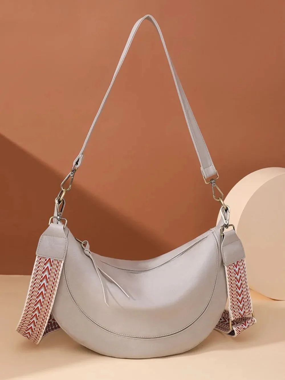 Large PU Leather Crossbody Bag with Strap
