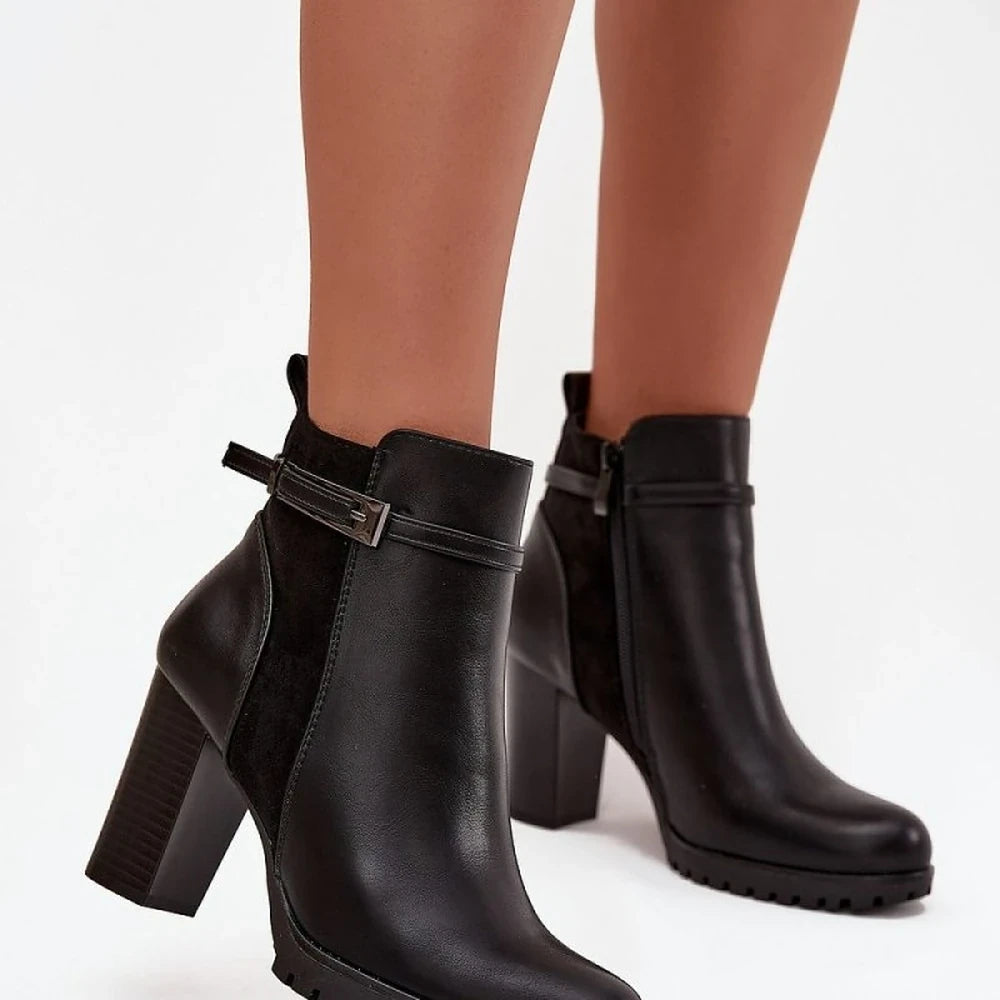 Women's Black Suede Ankle Boots