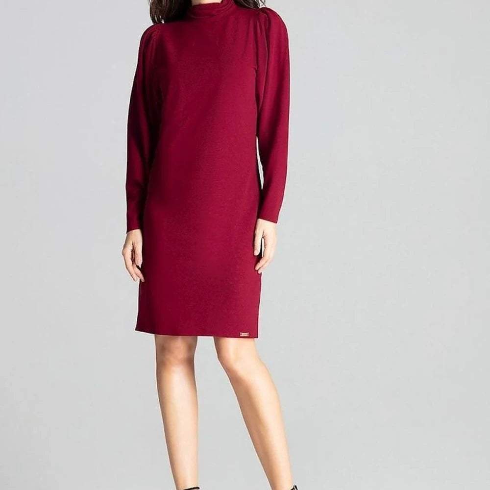 Fitted Midi Dress with Turtleneck