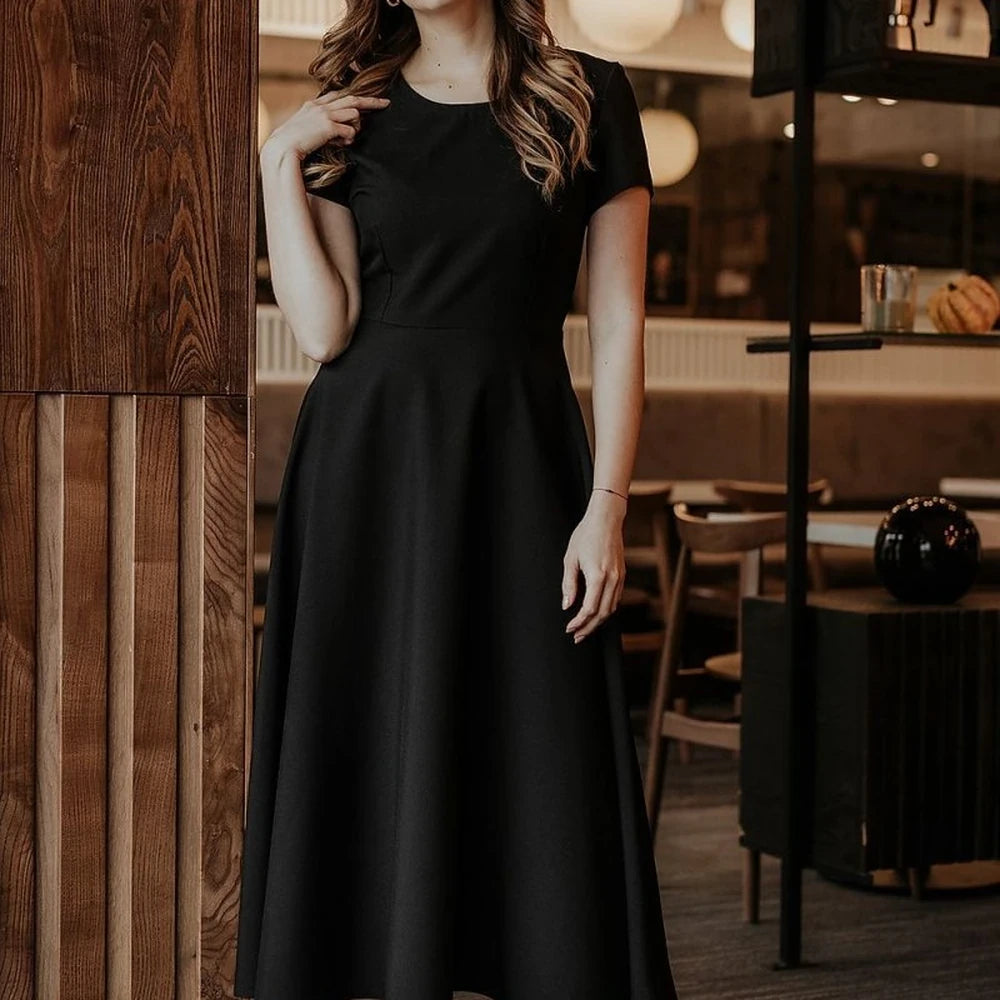 Long Sleeve Day Dress with Zipper