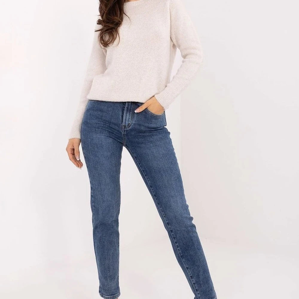 Women's Skinny Tapered Jeans with Belt