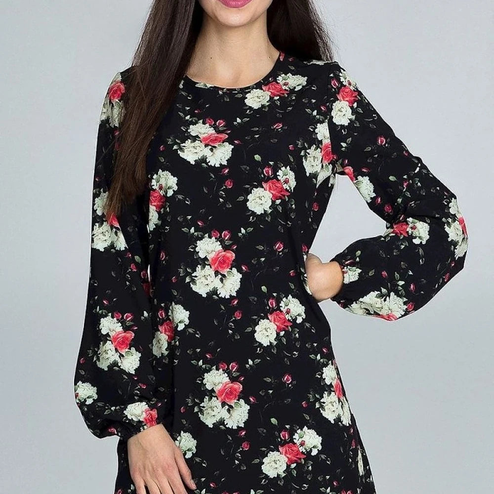 Floral Print Long Sleeve Dress