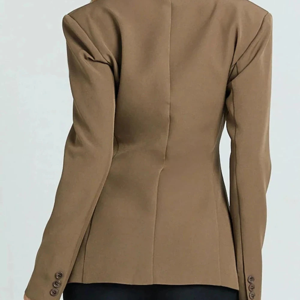 Lapel Collar One Button Blazer