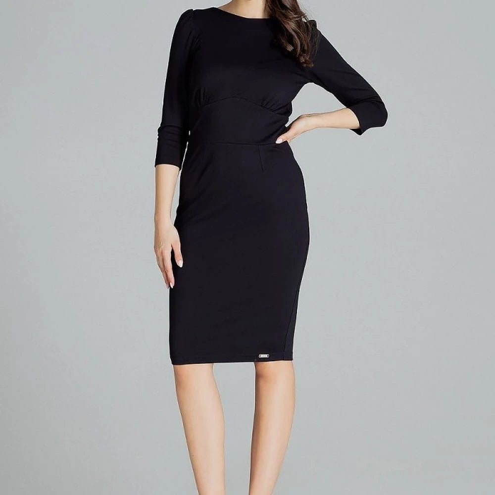 Fitted Midi Dress with Long Sleeves