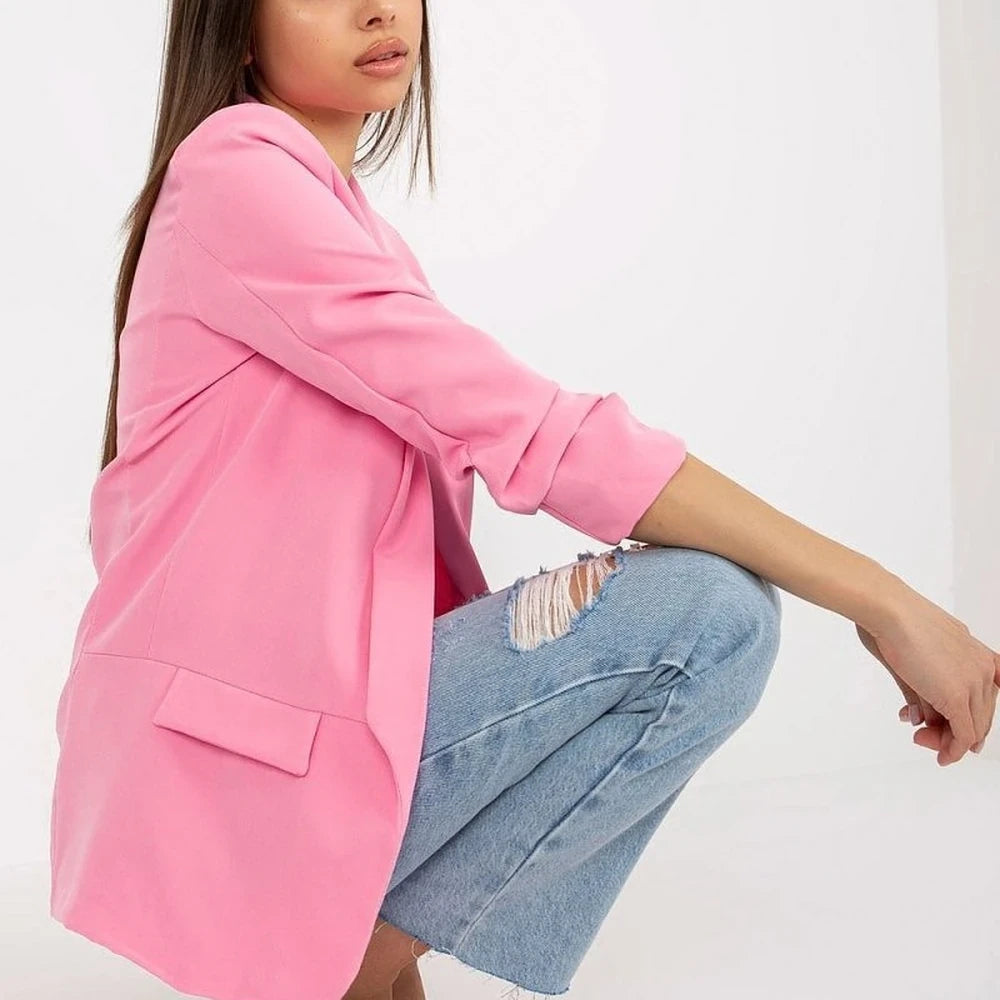 Women's Lined 3/4 Sleeve Unbuttoned Jacket