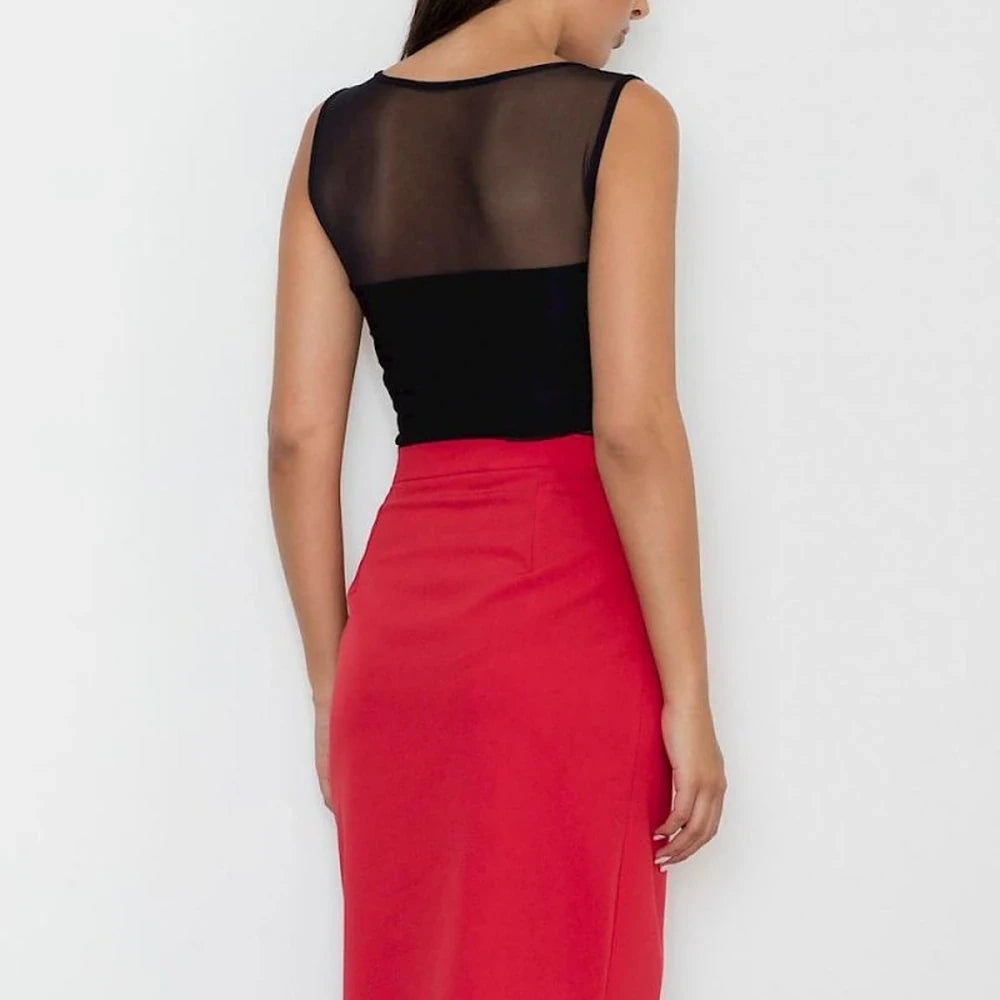 Cotton Blend Skirt with Front Flap