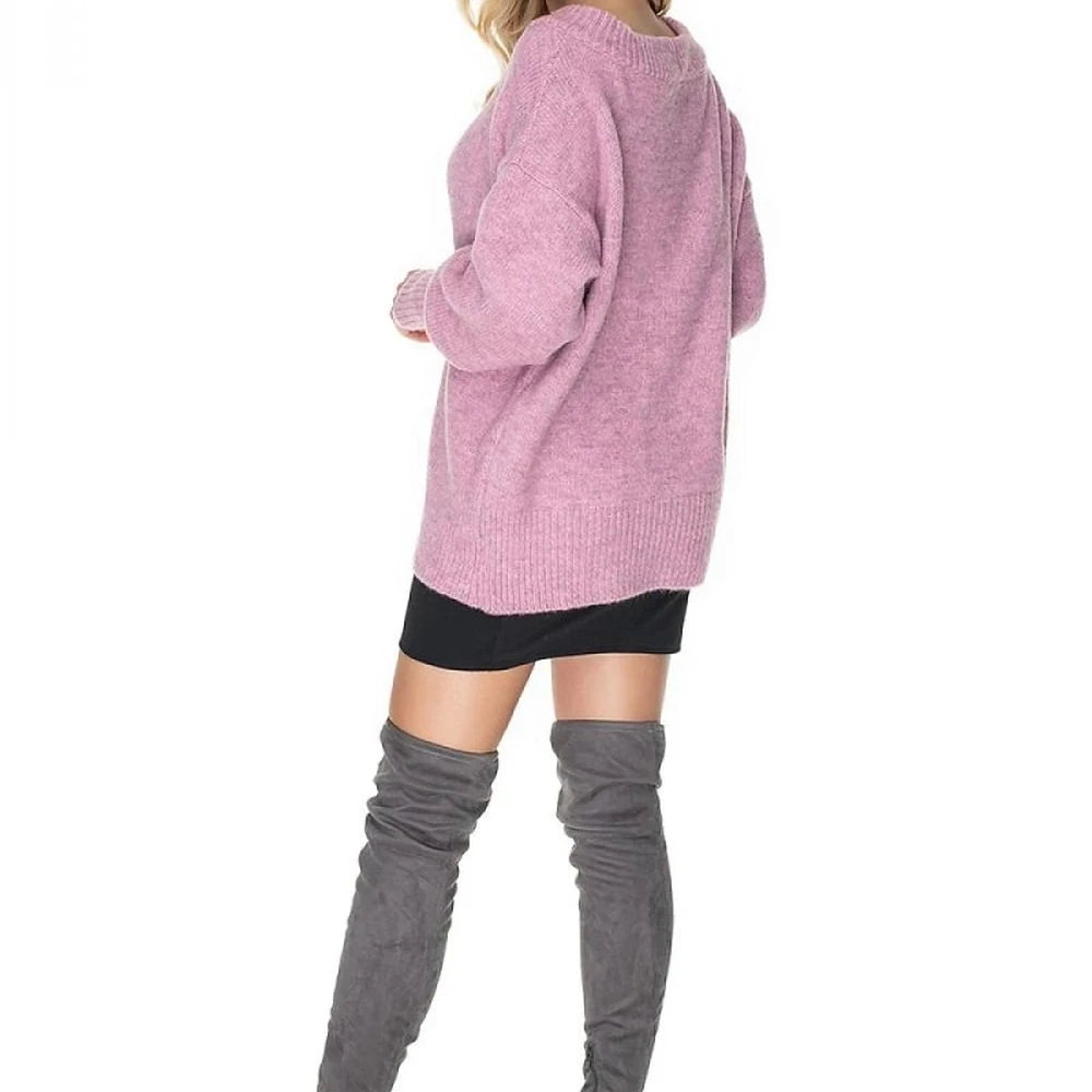 Wool Blend Boat Neck Oversize Sweater