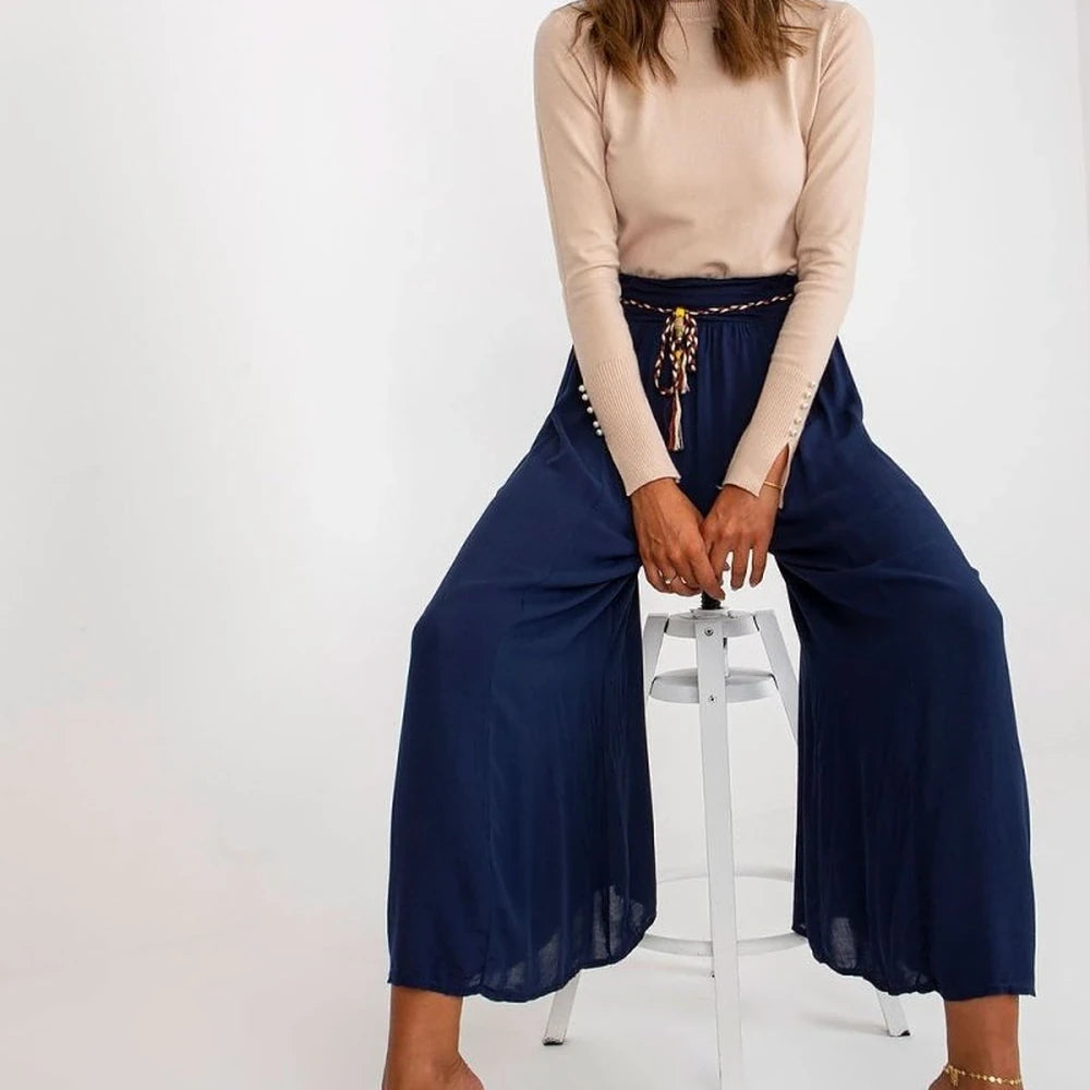 High-Waisted Wide-Leg Trousers