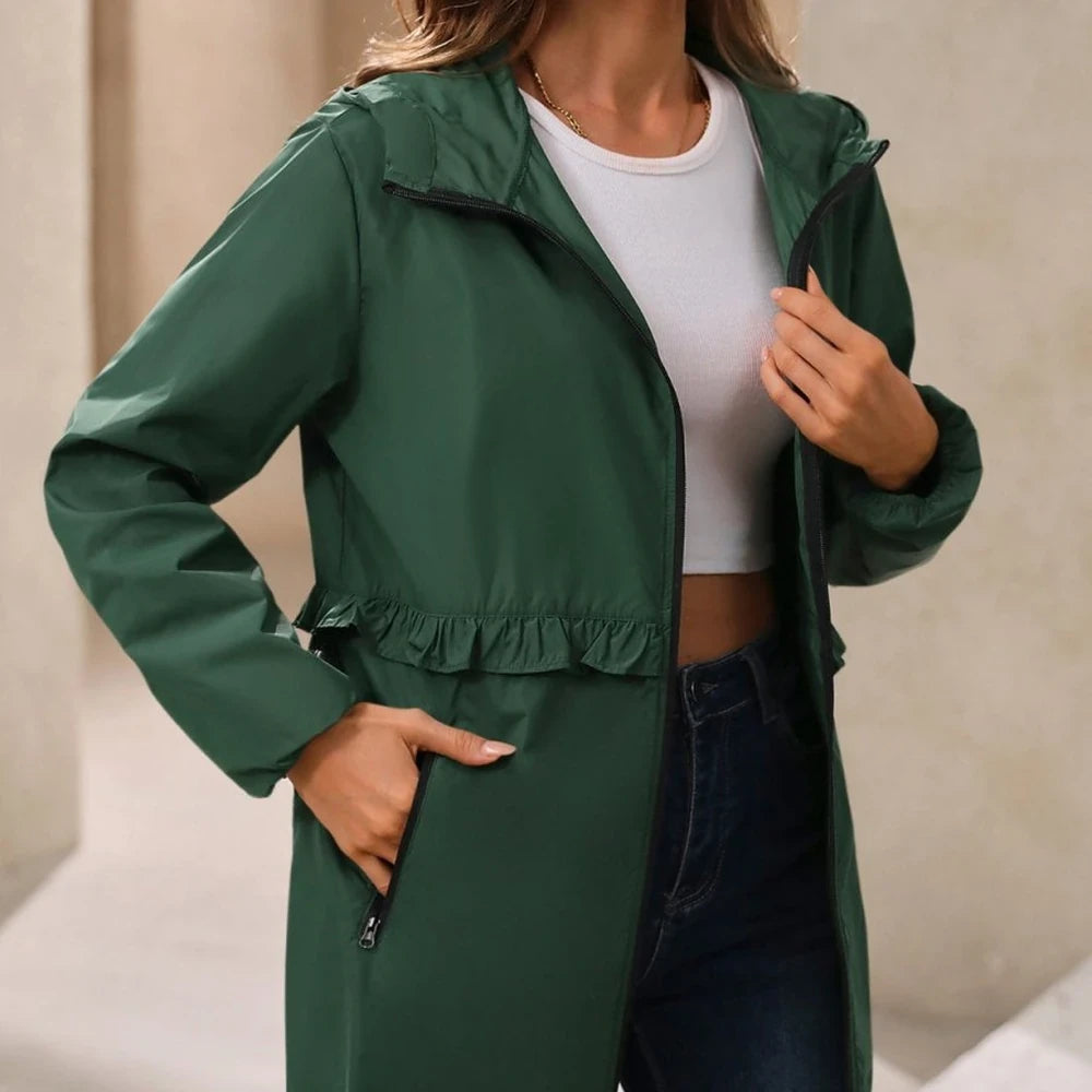 Waterproof Hooded Long Sleeve Windbreaker Jacket
