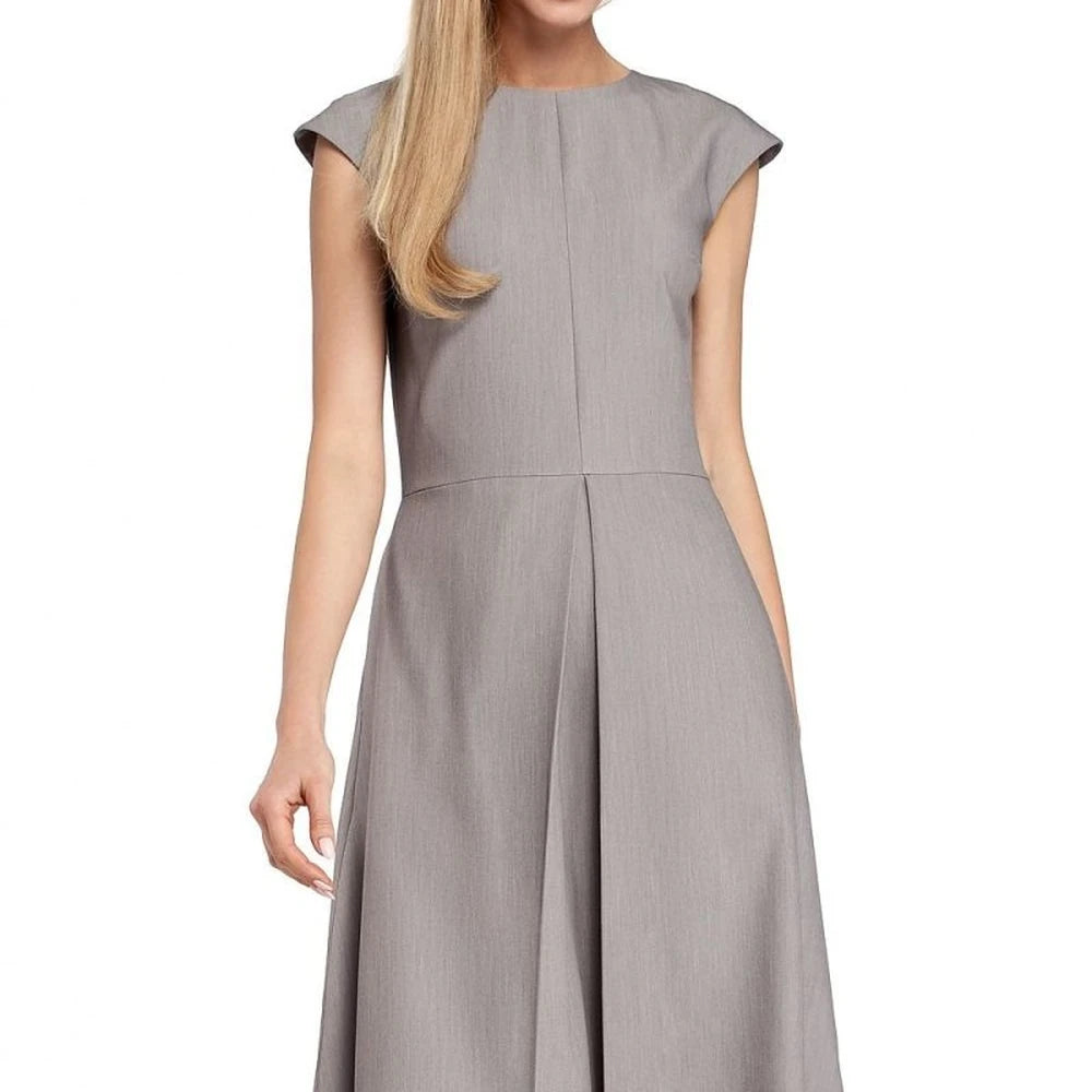 Classic Midi Dress with Pleated Skirt