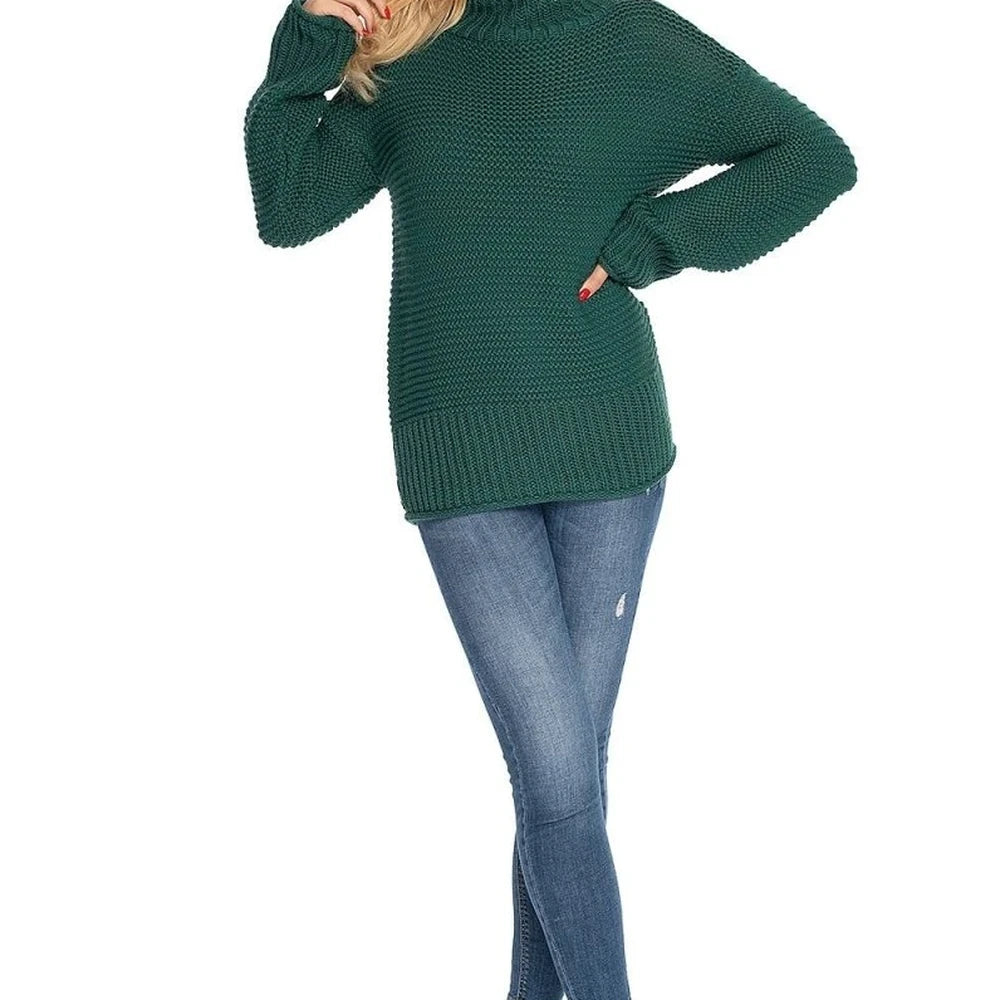 Loose Sleeve Stand Collar Sweater