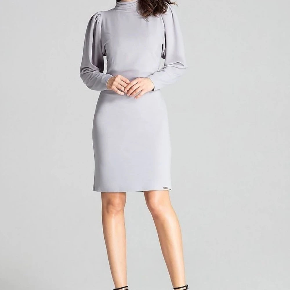 Fitted Midi Dress with Turtleneck