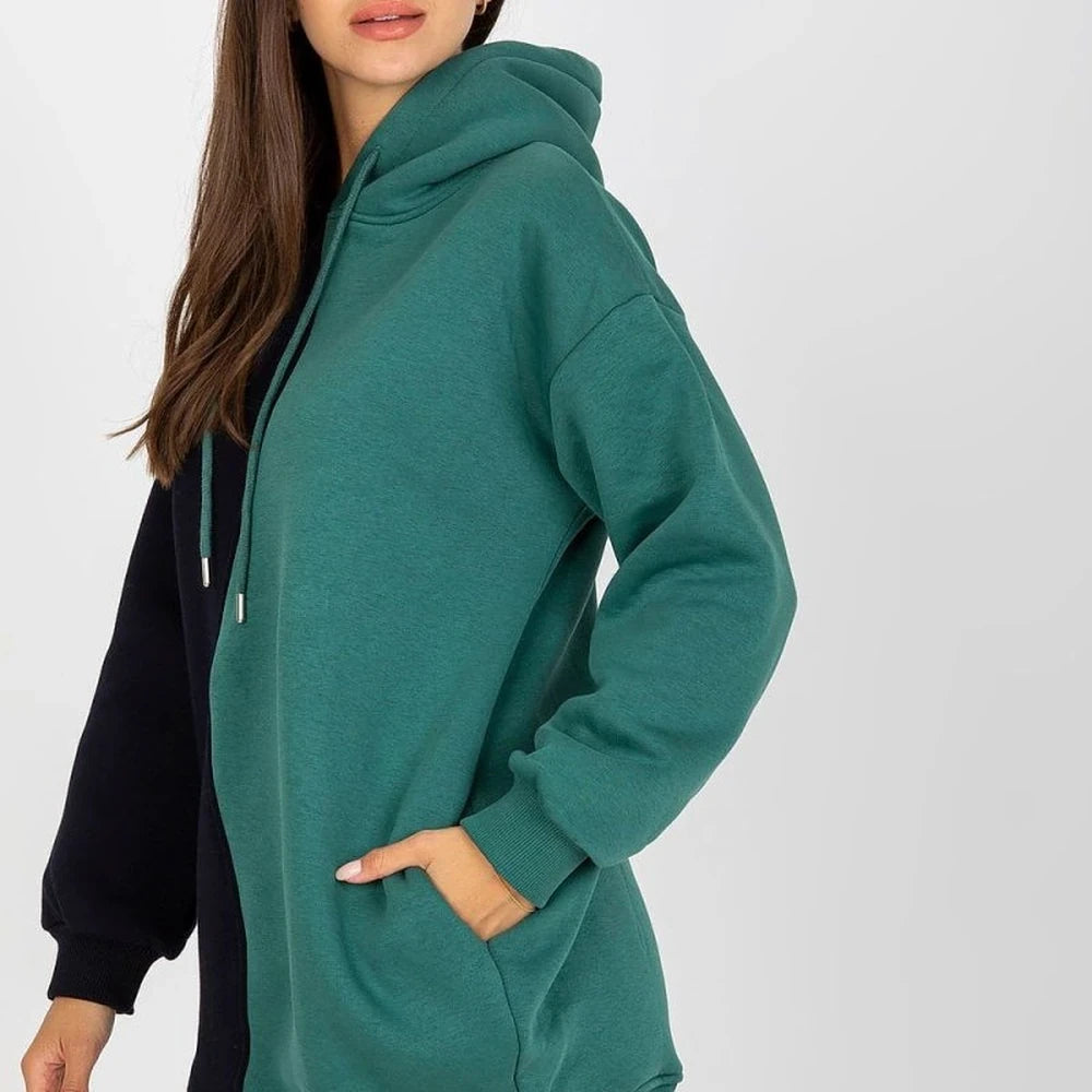 Women's Two-Color Hooded Sweatshirt
