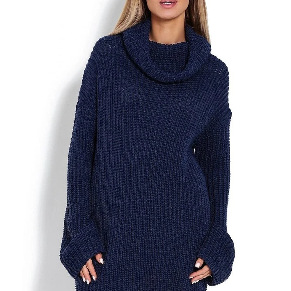 Oversize Jumper with Turtleneck and Flared Sleeves