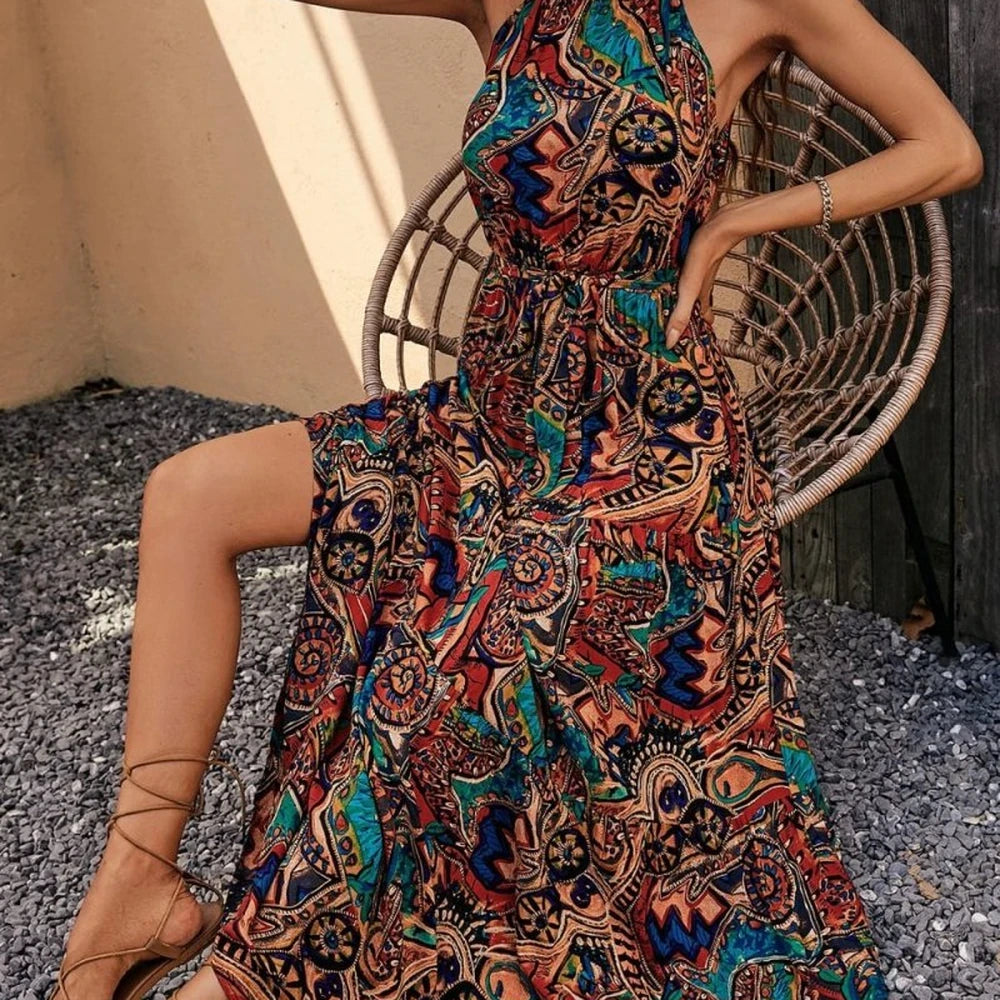 Floral Sleeveless Tie-Front Dress
