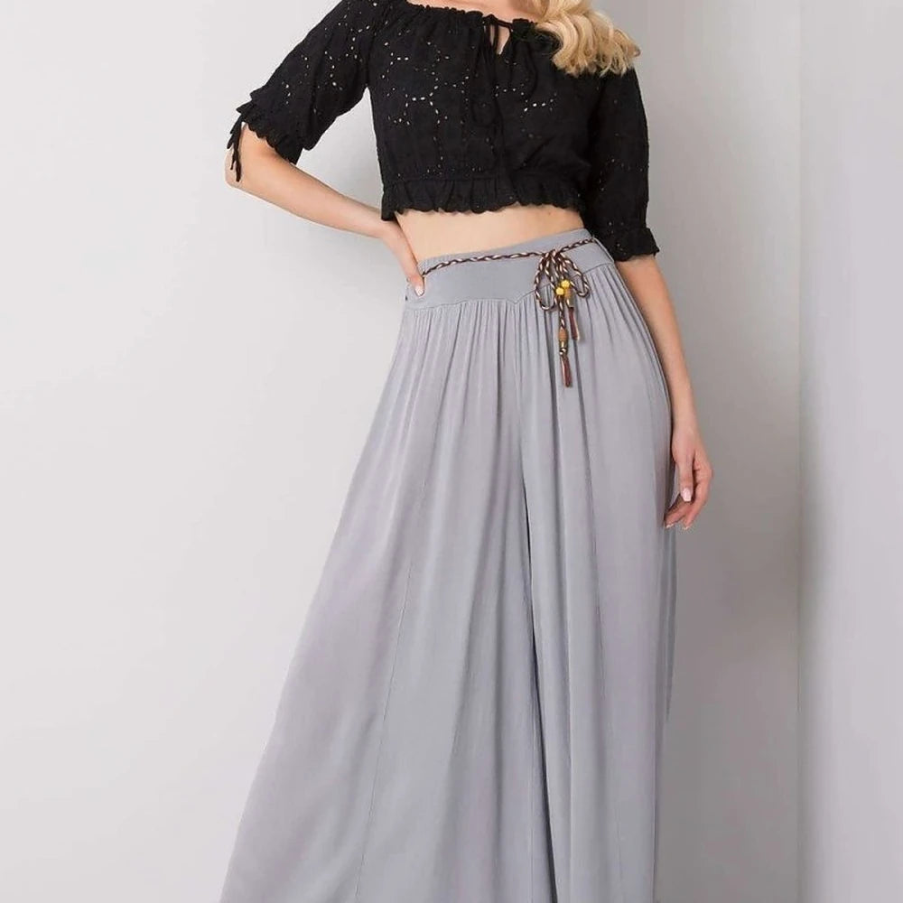High-Waisted Wide-Leg Trousers