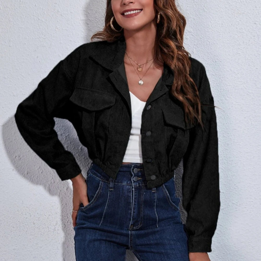 Collared Buttoned Single-Breasted Jacket