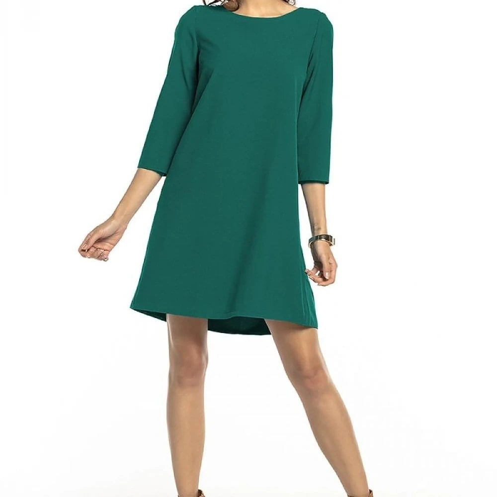 Green 3/4 Sleeve Midi Dress