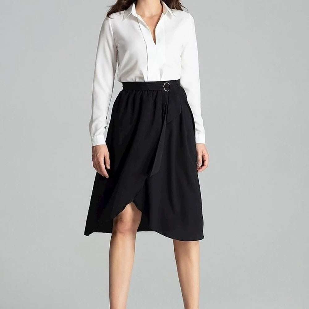Floral Pleated Midi Skirt with Belt