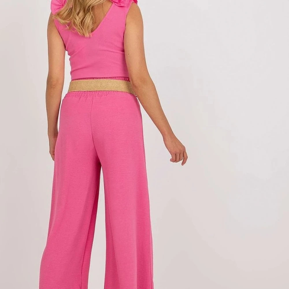 Women's Wide Leg High Rise Trousers